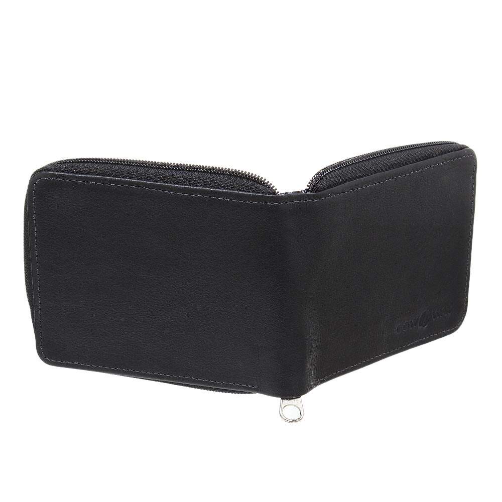 Carteira Masculina Preta de Couro Genuíno