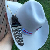 Chapéu Country Pralana Branco Lã Premium Aba 11cm Copa 12cm Unissex