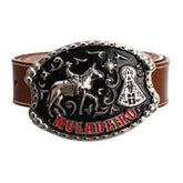 Cinto Country de Couro Genuíno - Fivela Muladeiro Destacável (Promoção Black do Campo)