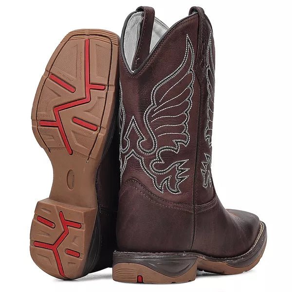 Bota Workboot Stockman - Couro Crazy Horse Café